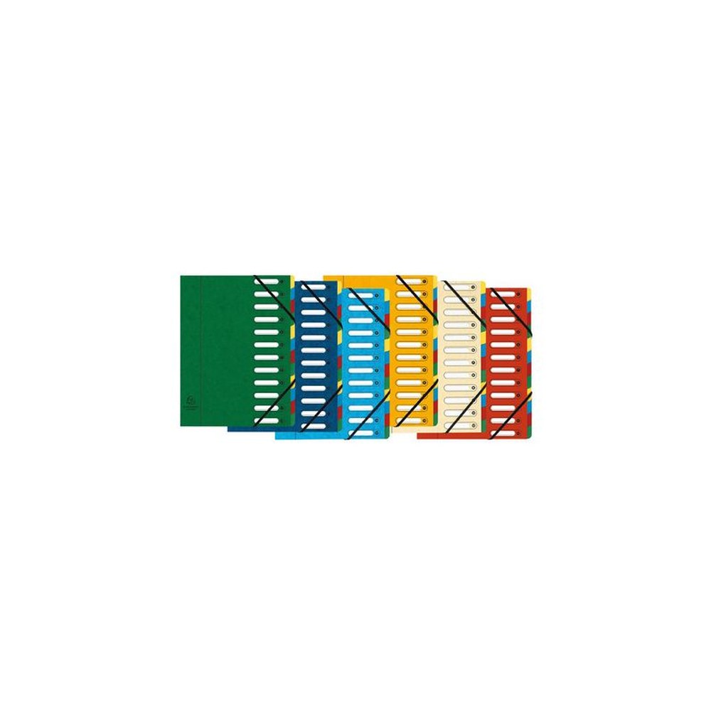 EXACOMPTA Trieur Harmonika, carton, 12 compartiments, coloré x6