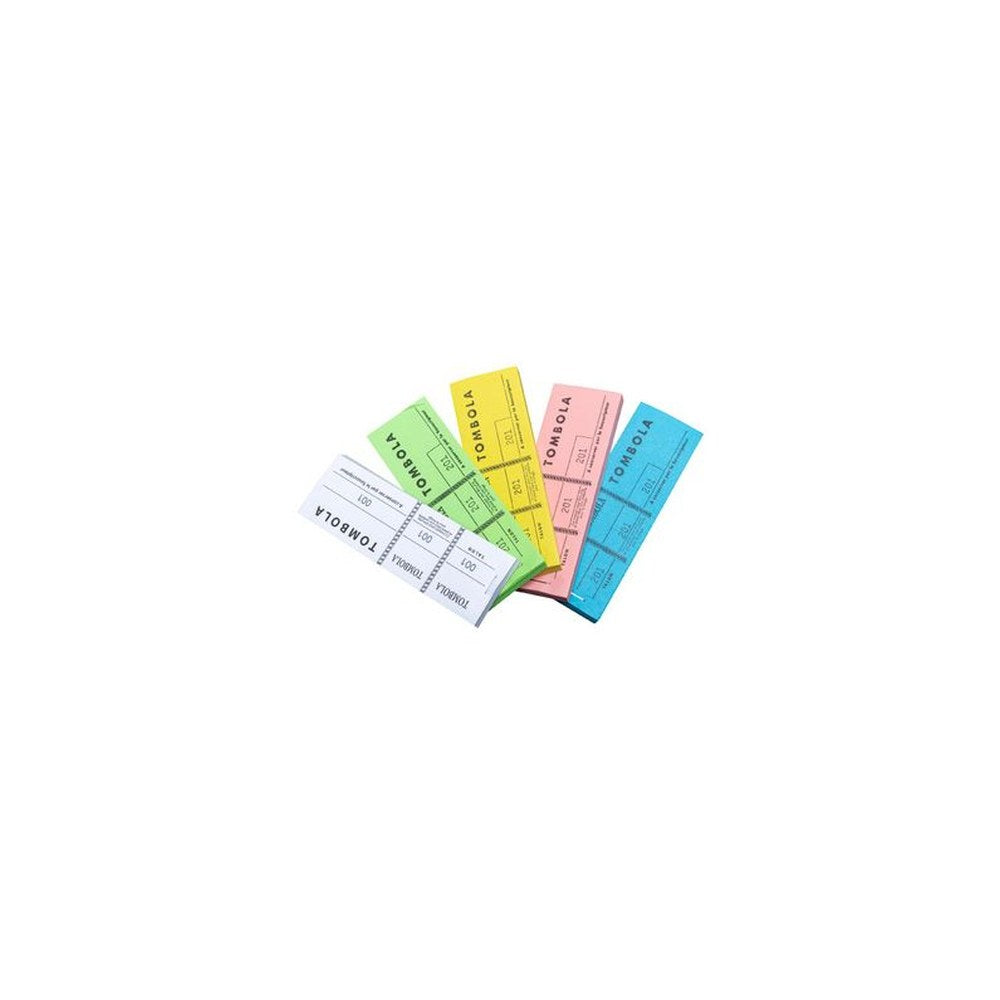 EXACOMPTA Bloc Tombola, 48 x 150 mm, 3 volets, assorti x10