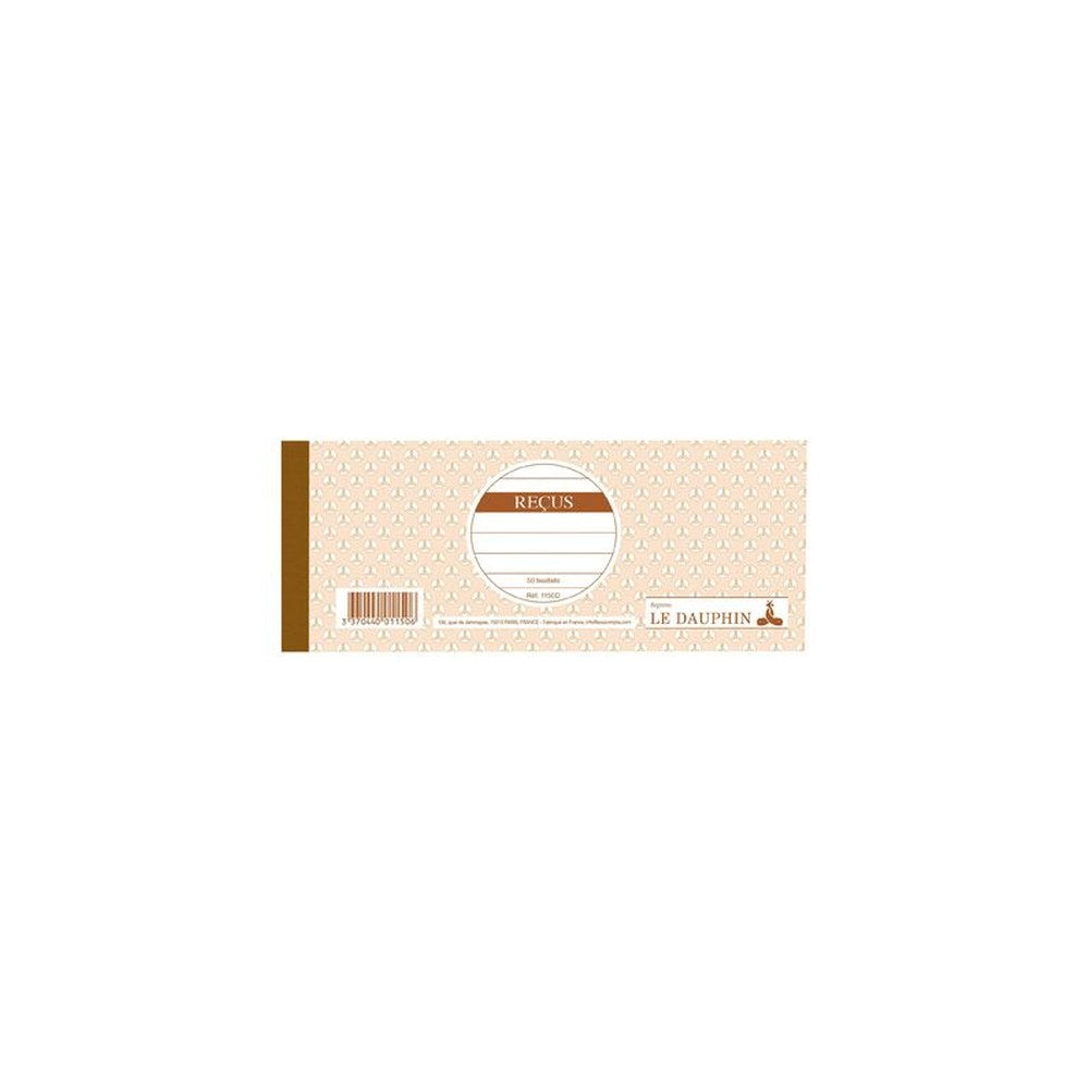 LE DAUPHIN Carnet à souche "Reçus", 89 x 210 mm