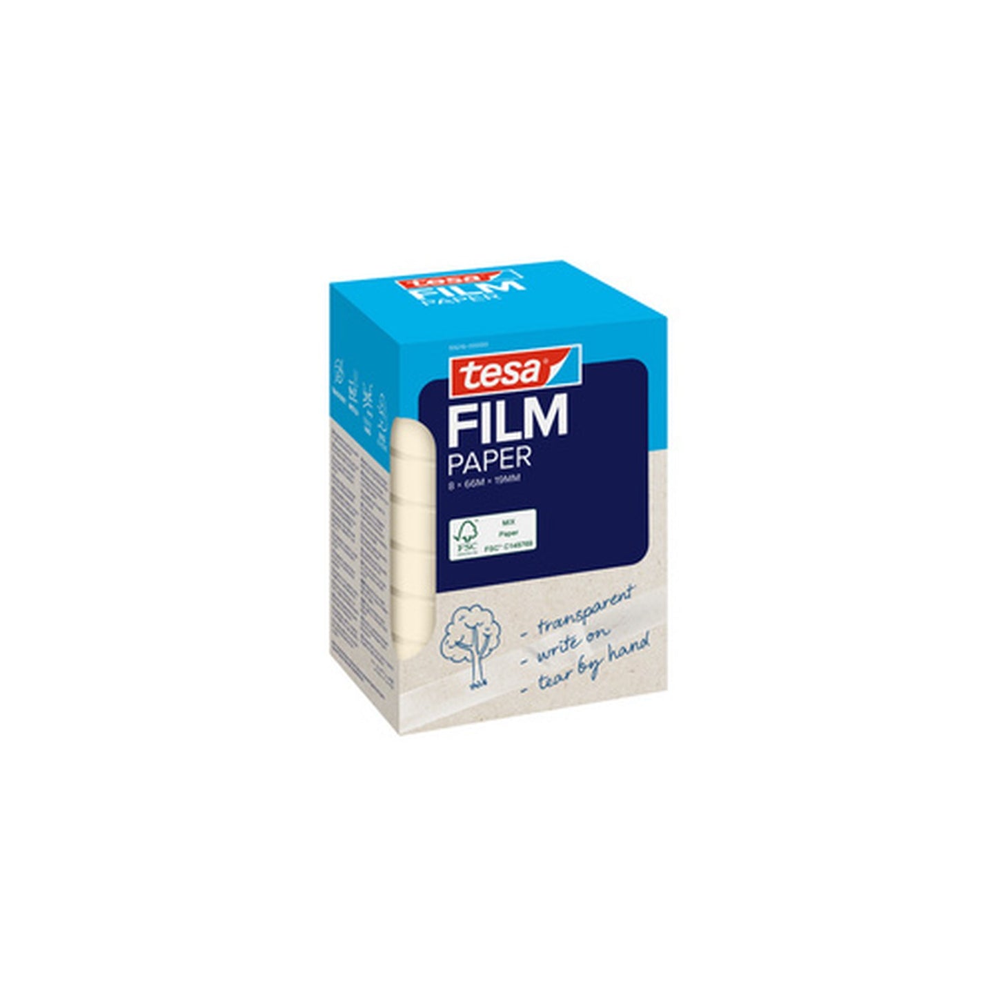 tesa Film PAPER, transparent, 19 mm x 66 m, Office Box