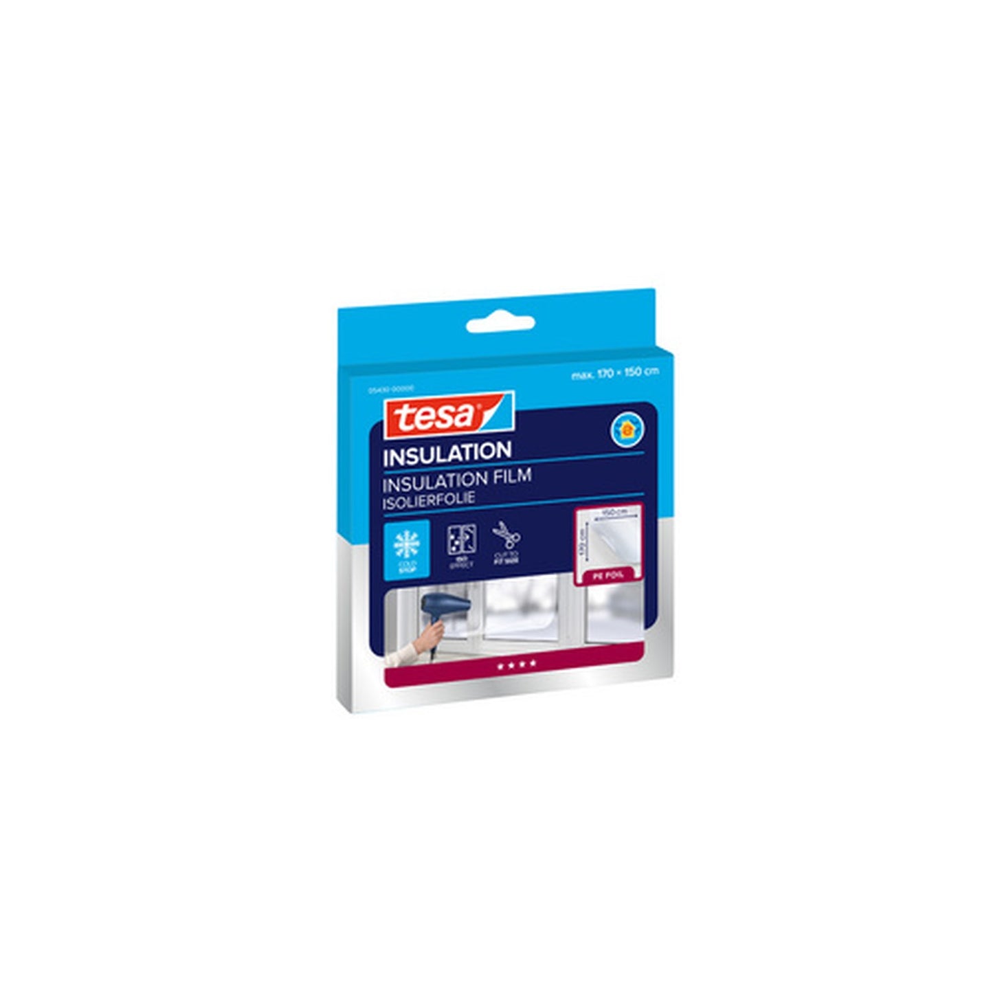 tesa INSULATION Film isolant pour fenêtres, 1,7 m x 1,5 m