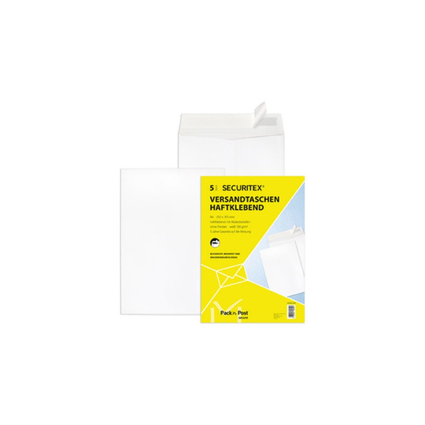SECURITEX Pochette d'expédition, B4, sans fenêtre, blanc