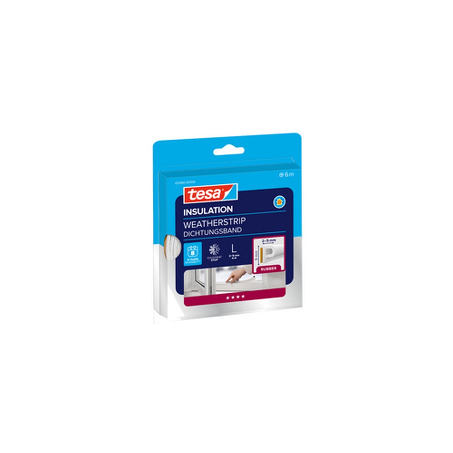 tesa INSULATION Ruban de calfeutrage L, 9 mm x 10 m, blanc