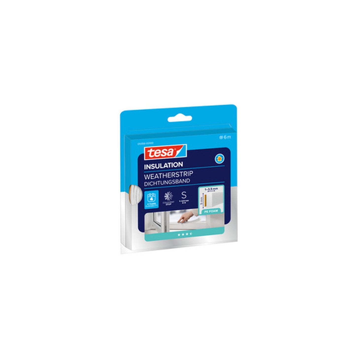 tesa INSULATION Ruban de calfeutrage, profil en I, blanc