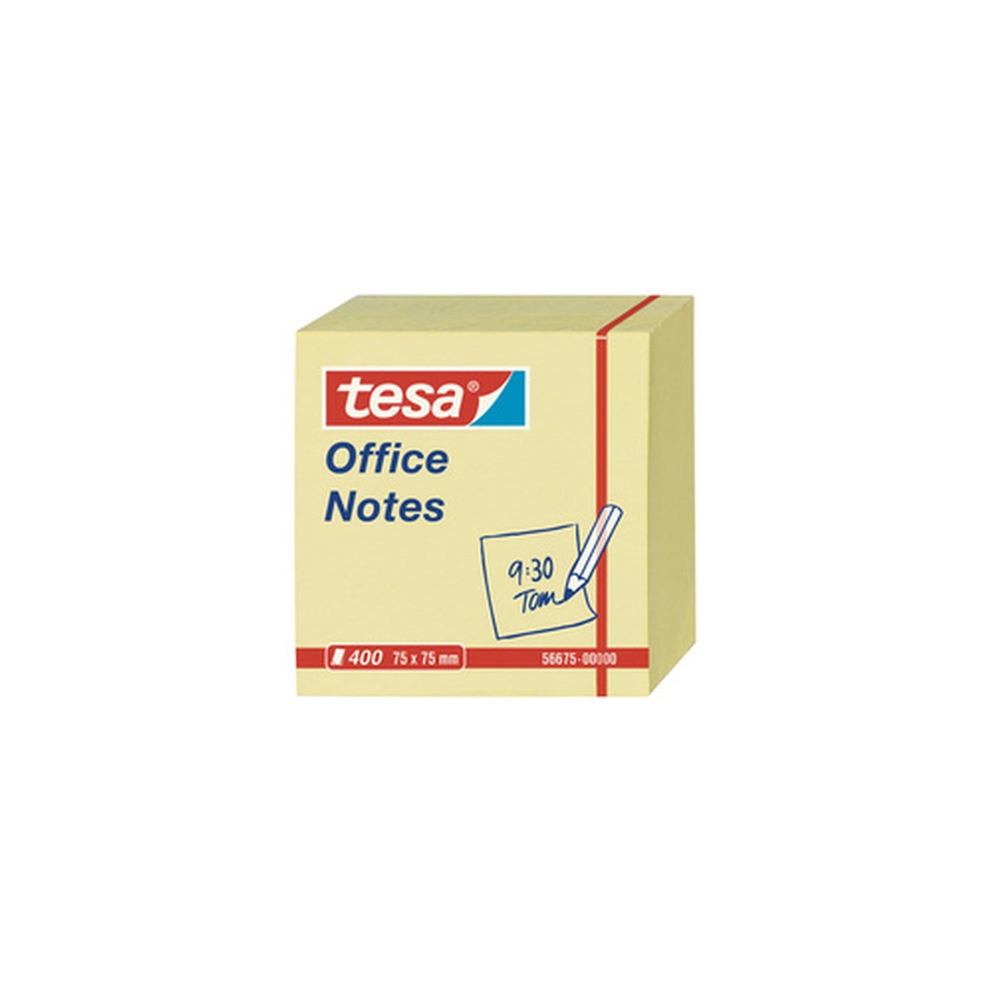tesa Bloc cube avec notes adhésives Office Notes, 75 x 75 mm
