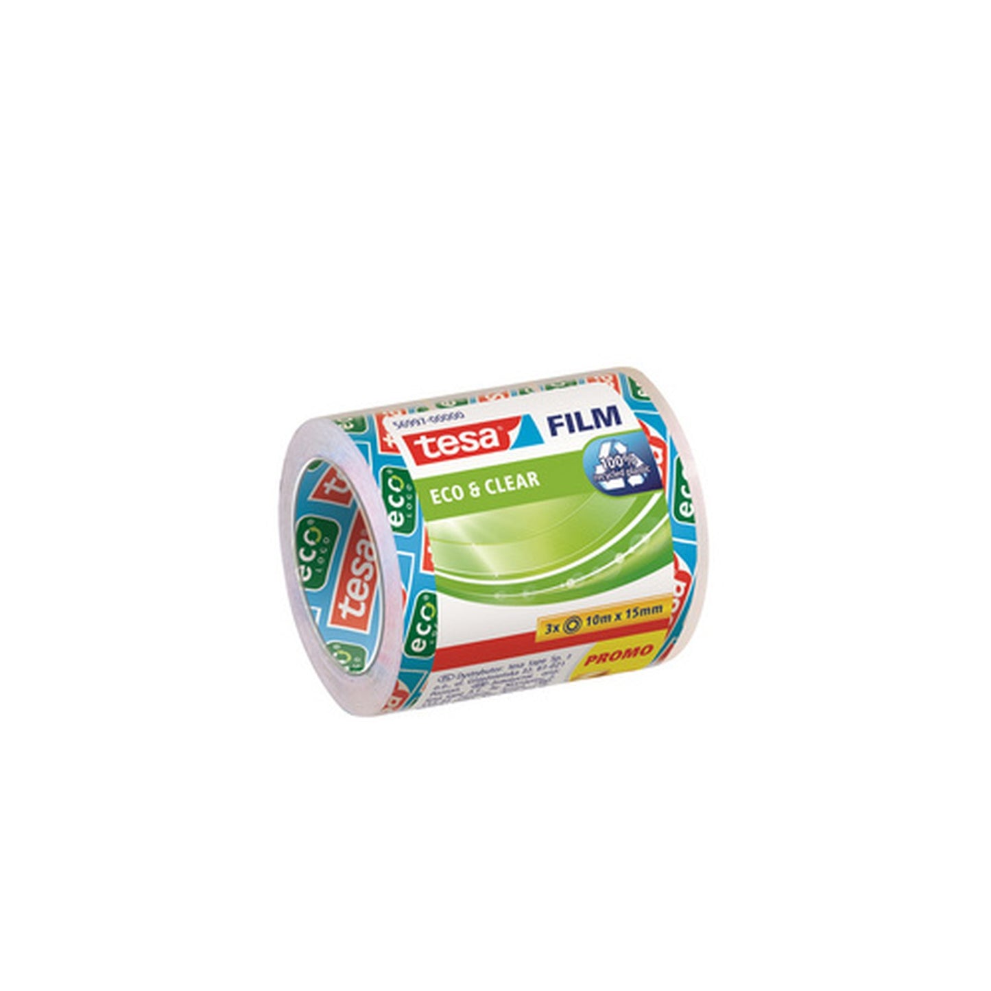 tesa Film Ruban adhésif Eco & Clear pack éco, 15 mm x 10 m