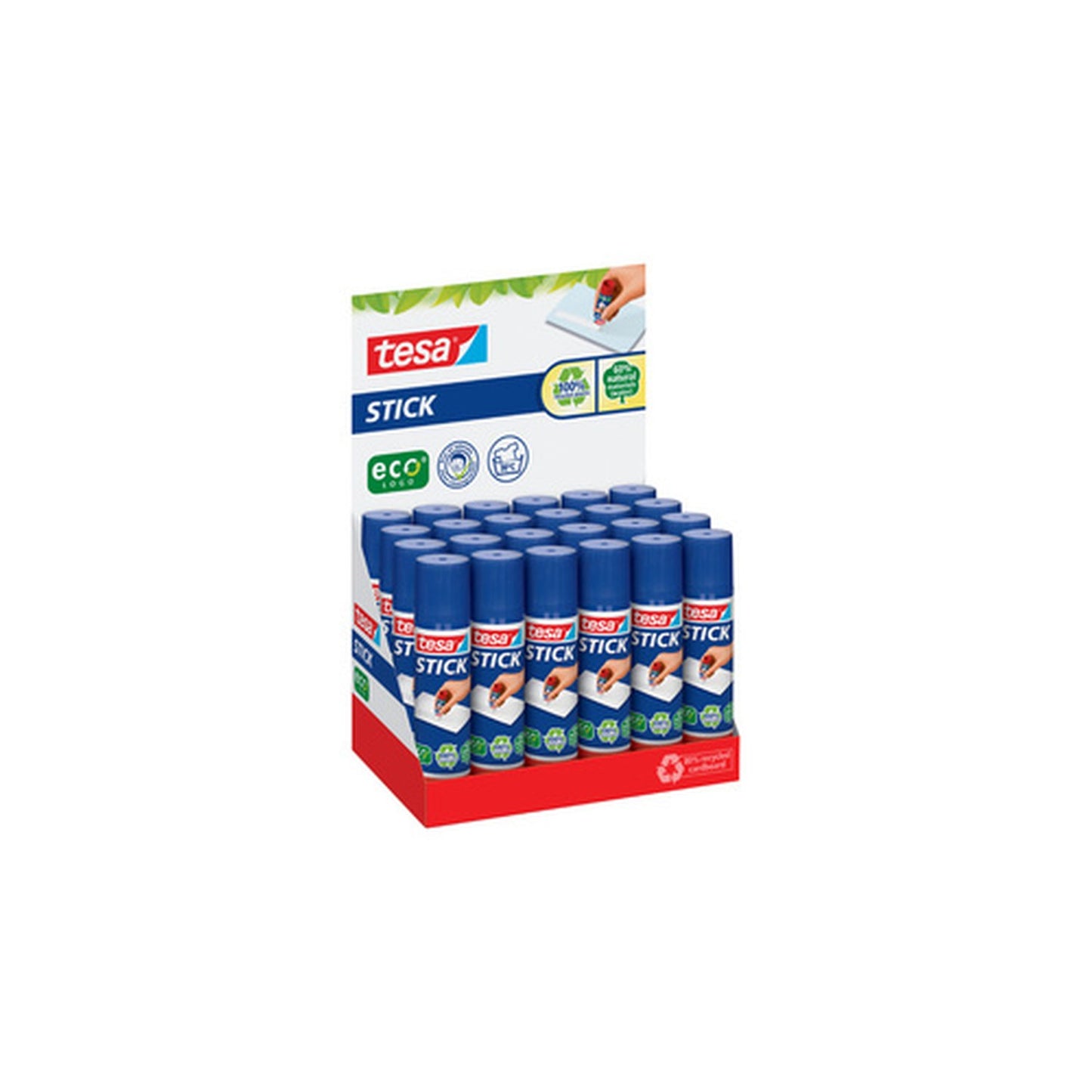tesa ecoLogo Stick Bâton de colle, 10 g, présentoir comptoir x24