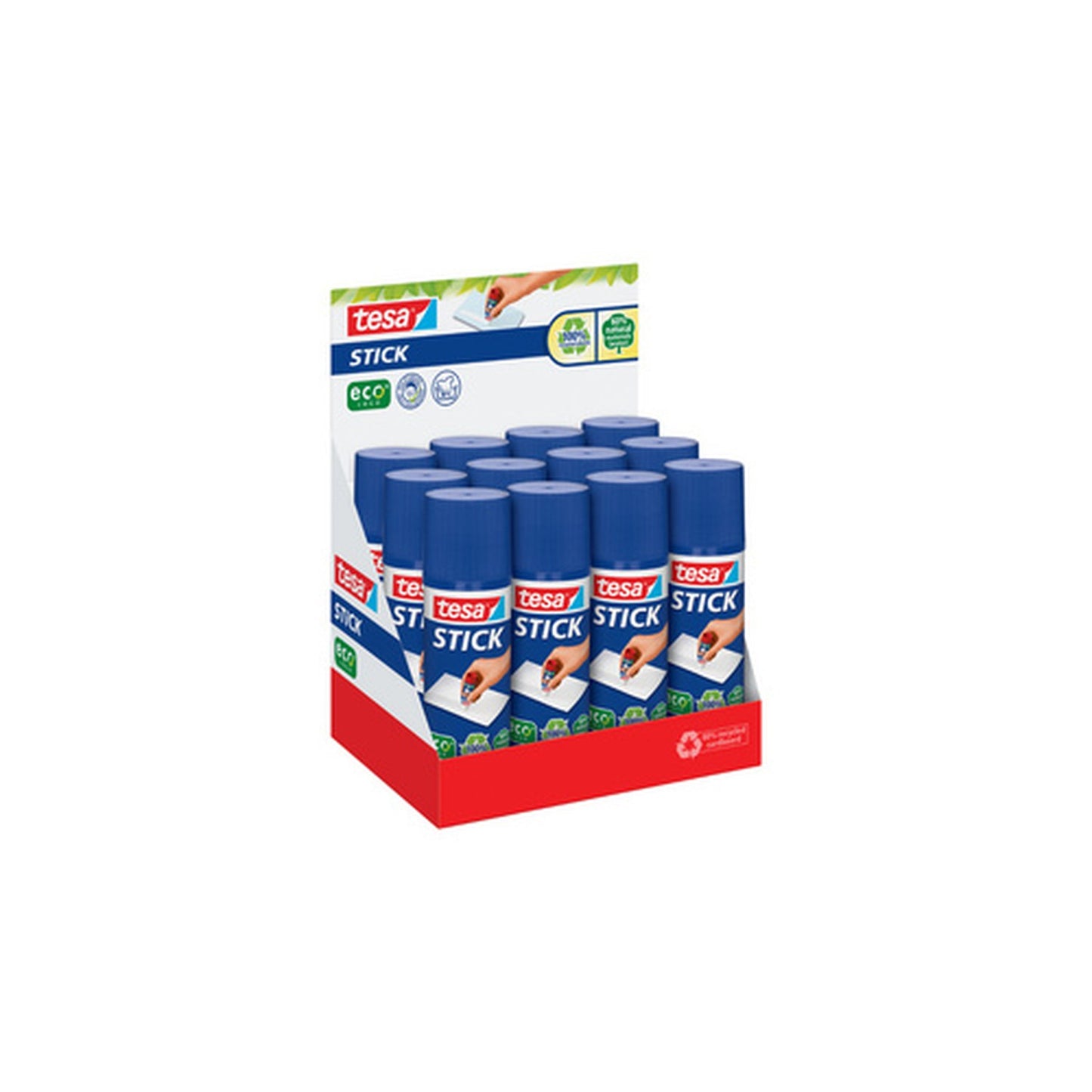 tesa ecoLogo Stick Bâton de colle, 40 g, présentoir comptoir x12