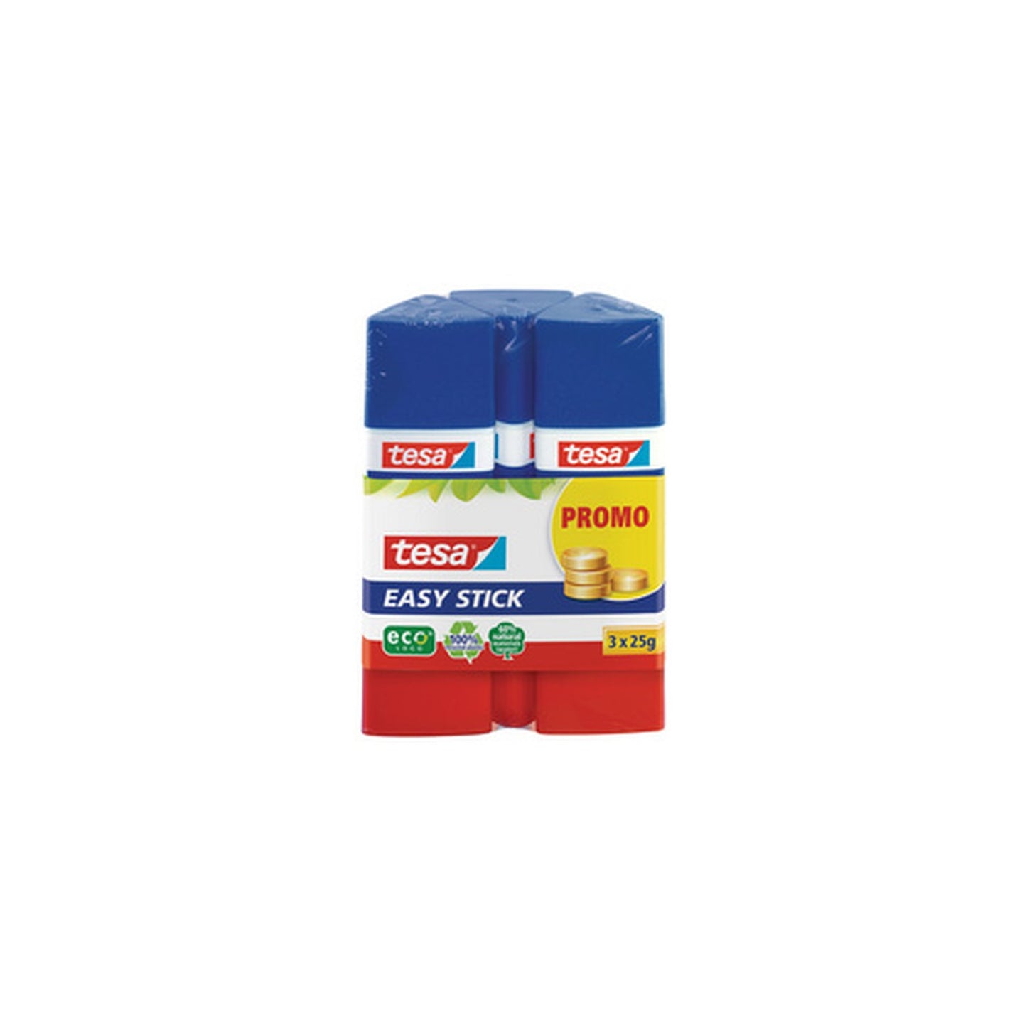 Tesa ecoLogo Bâton de colle Easy Stick, pack promo 3x 25 g
