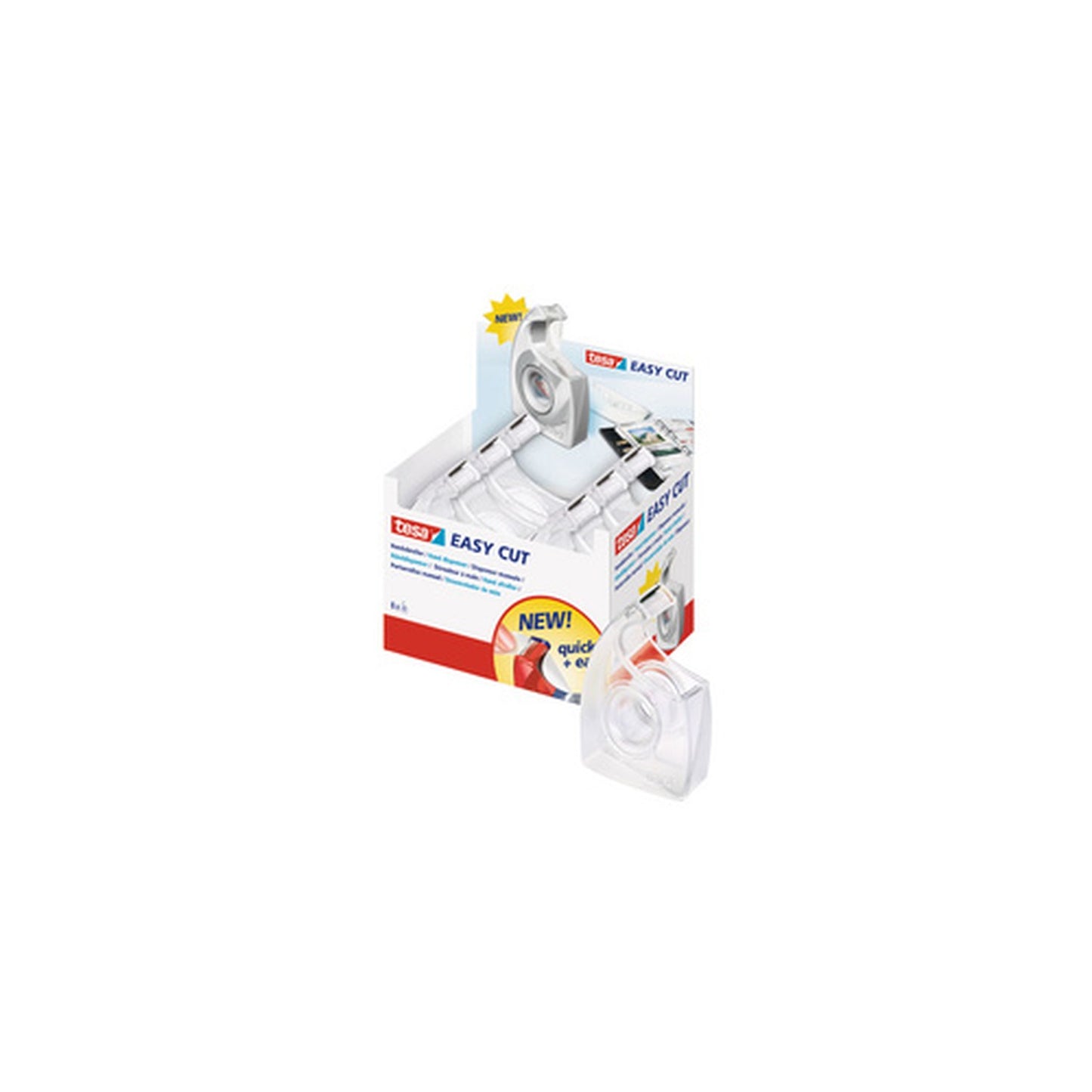 tesa Dévidoir à main Easy Cut, vide, présentoir, transparent x12