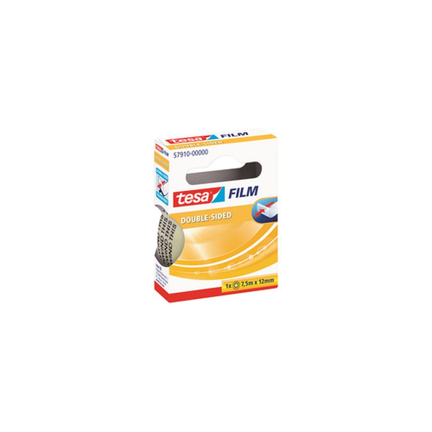 tesa Film Ruban adhésif double face,12 mm x 7,5m,transparent