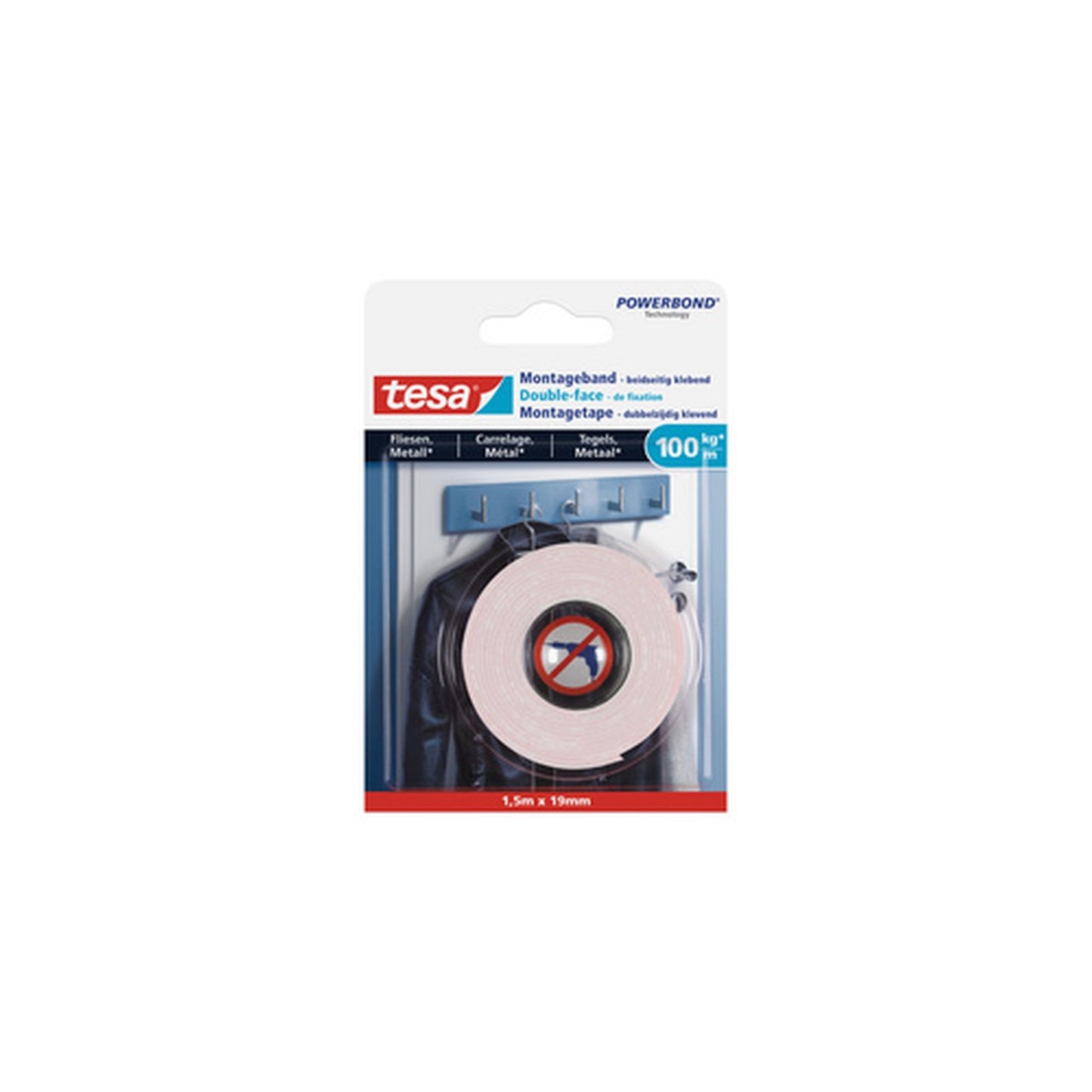 tesa Adhésif double face de montage Powerbond pour carrelage