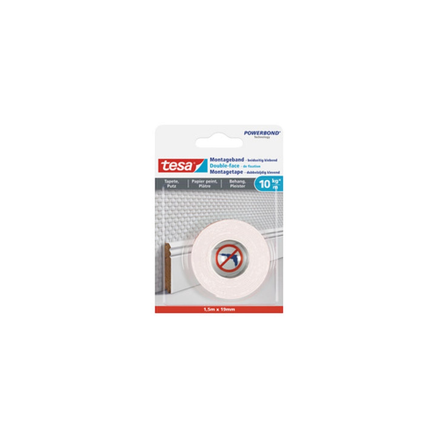 tesa Adhésif double face de montage Powerbond, papier peint