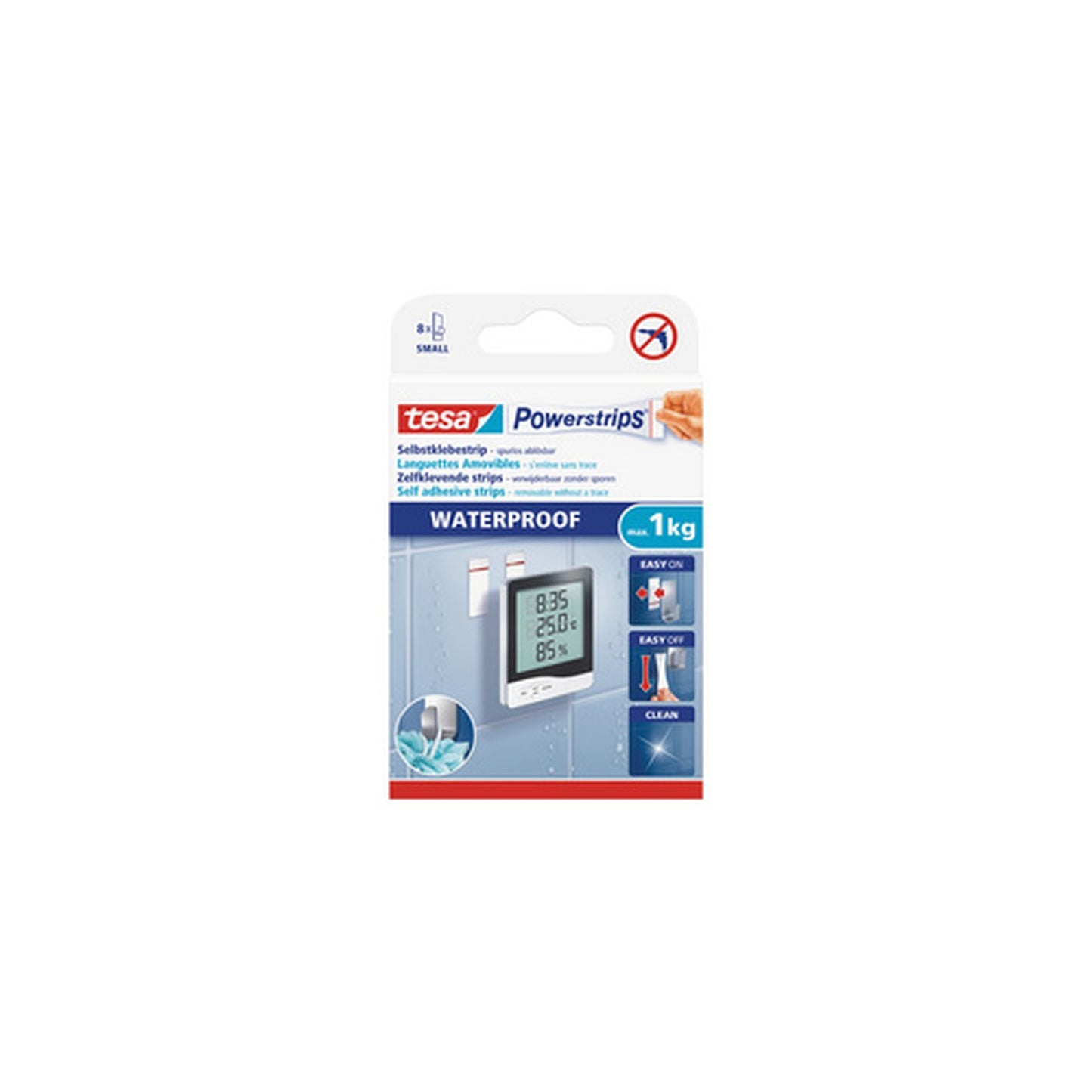 tesa Powerstrips Pastille adhésive SMALL WATERPROOF, blanc