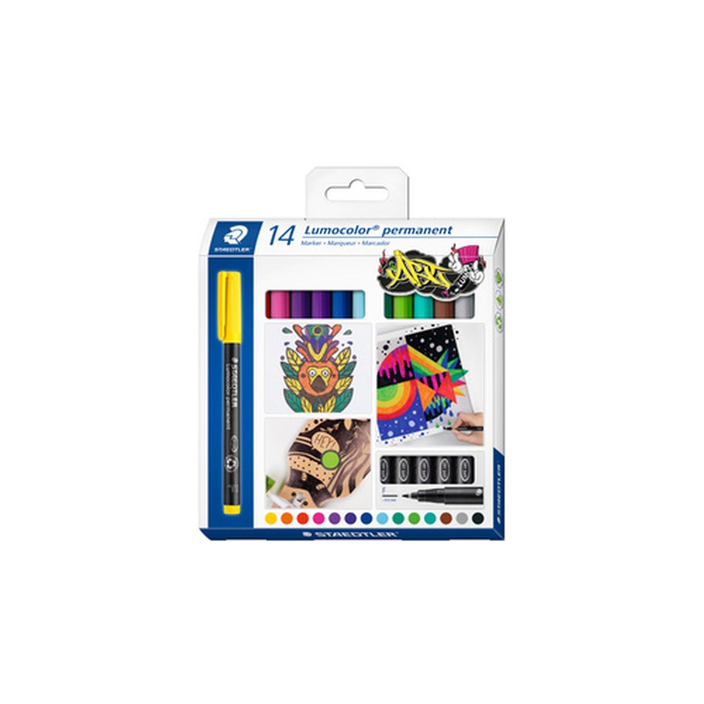 STAEDTLER Marqueur permanent 318F Lumocolor, étui de 14