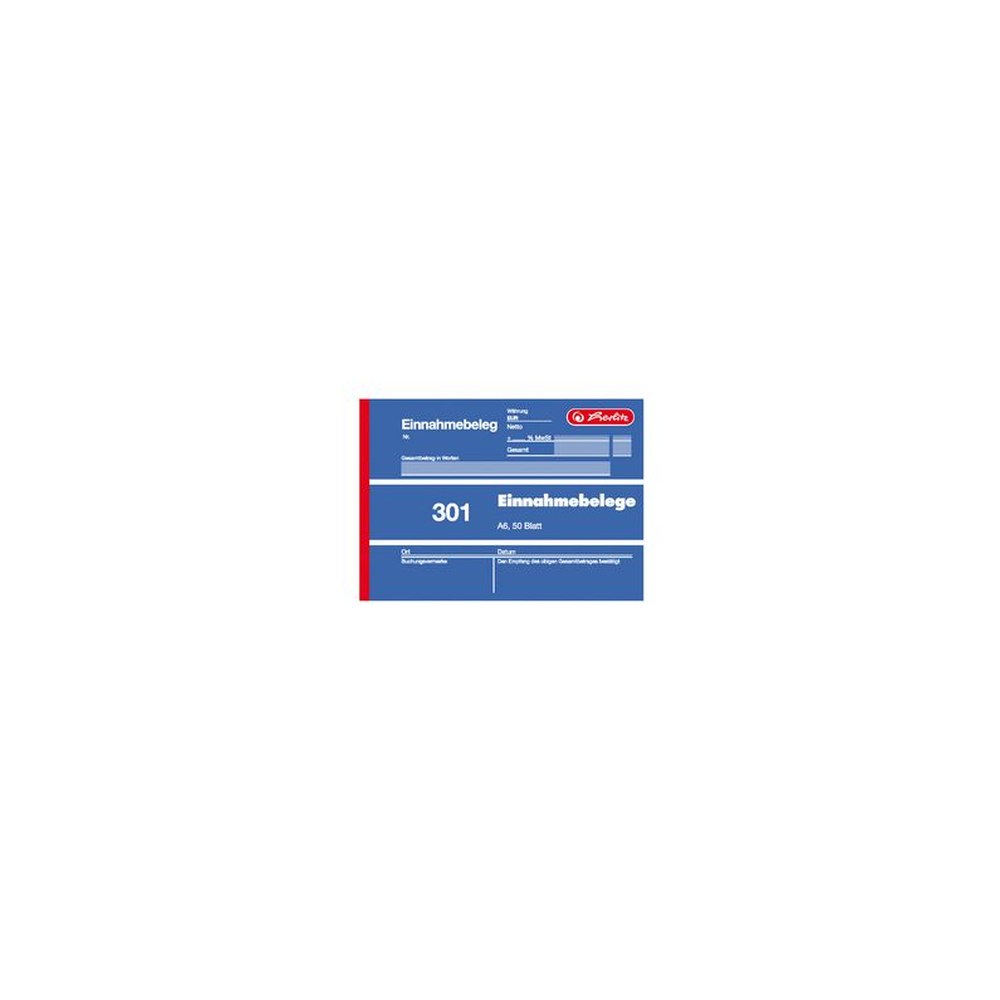 herlitz Formularbuch "Einnahmebeleg 301", DIN A6, 50 Blatt