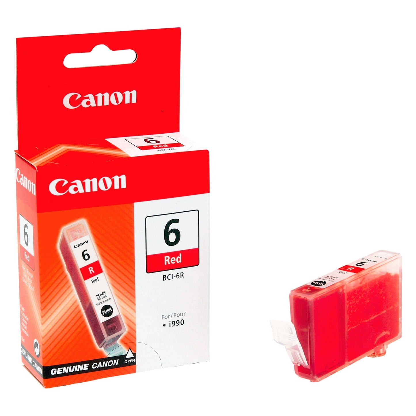 Cartouche Jet d'encre de Marque Canon BCI-6R (8891A002) Rouge (300 pages - 15ml)