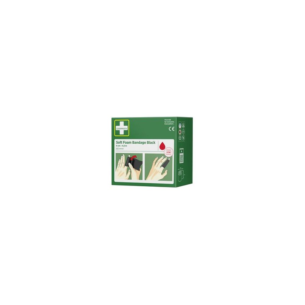 CEDERROTH Pansement "Soft Foam Bandage", noir