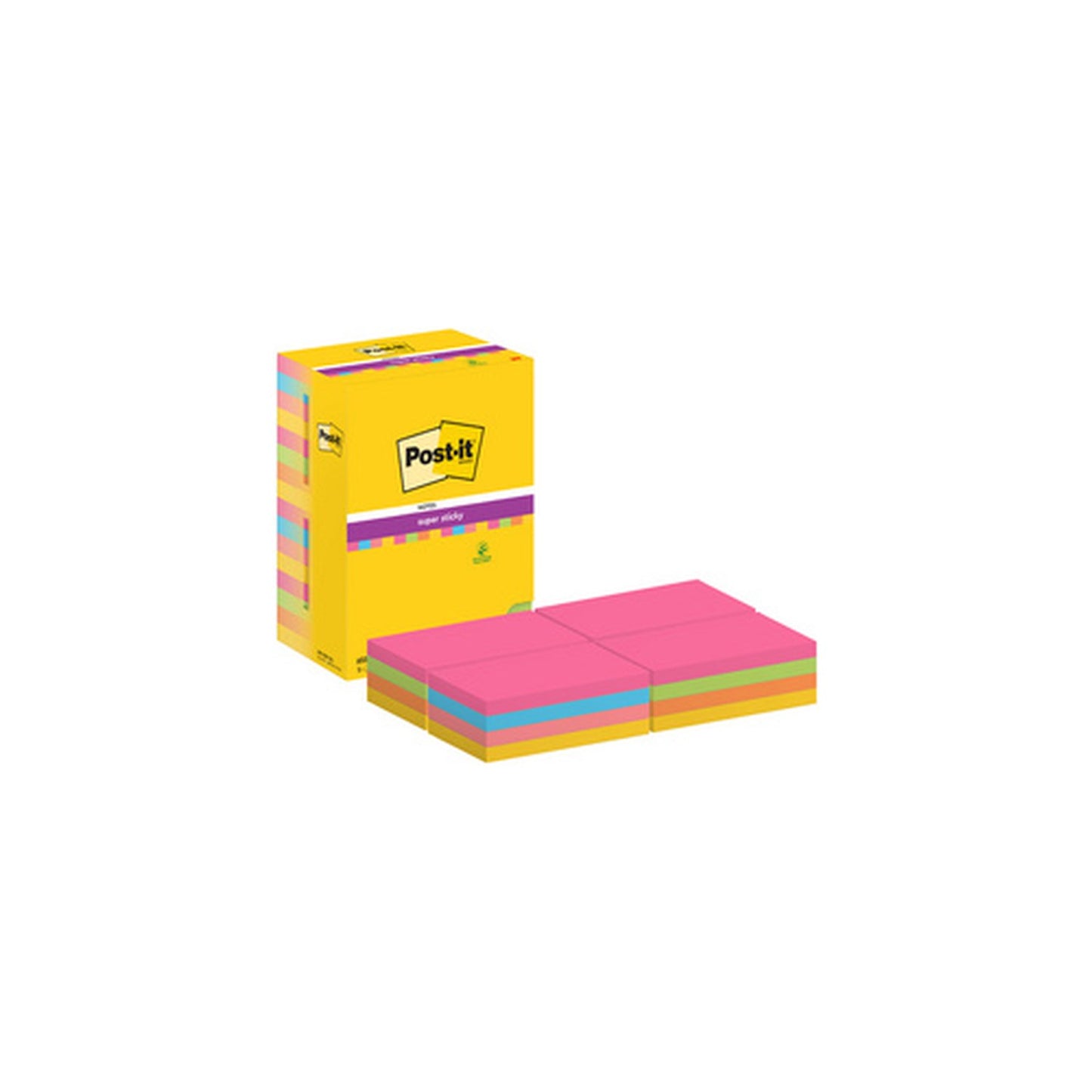 Post-it Bloc-note super sticky notes, 127 x 76 mm, coloré