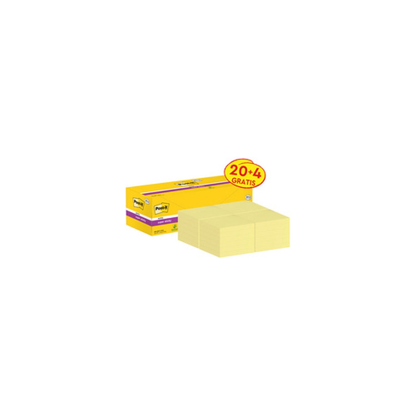 Post-it Bloc-note super sticky notes, 127 x 76 mm, 20+4