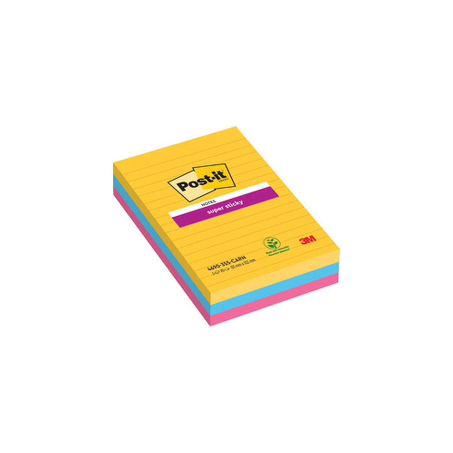 Post-it Bloc note super sticky notes, 101 x 152 mm, ligné