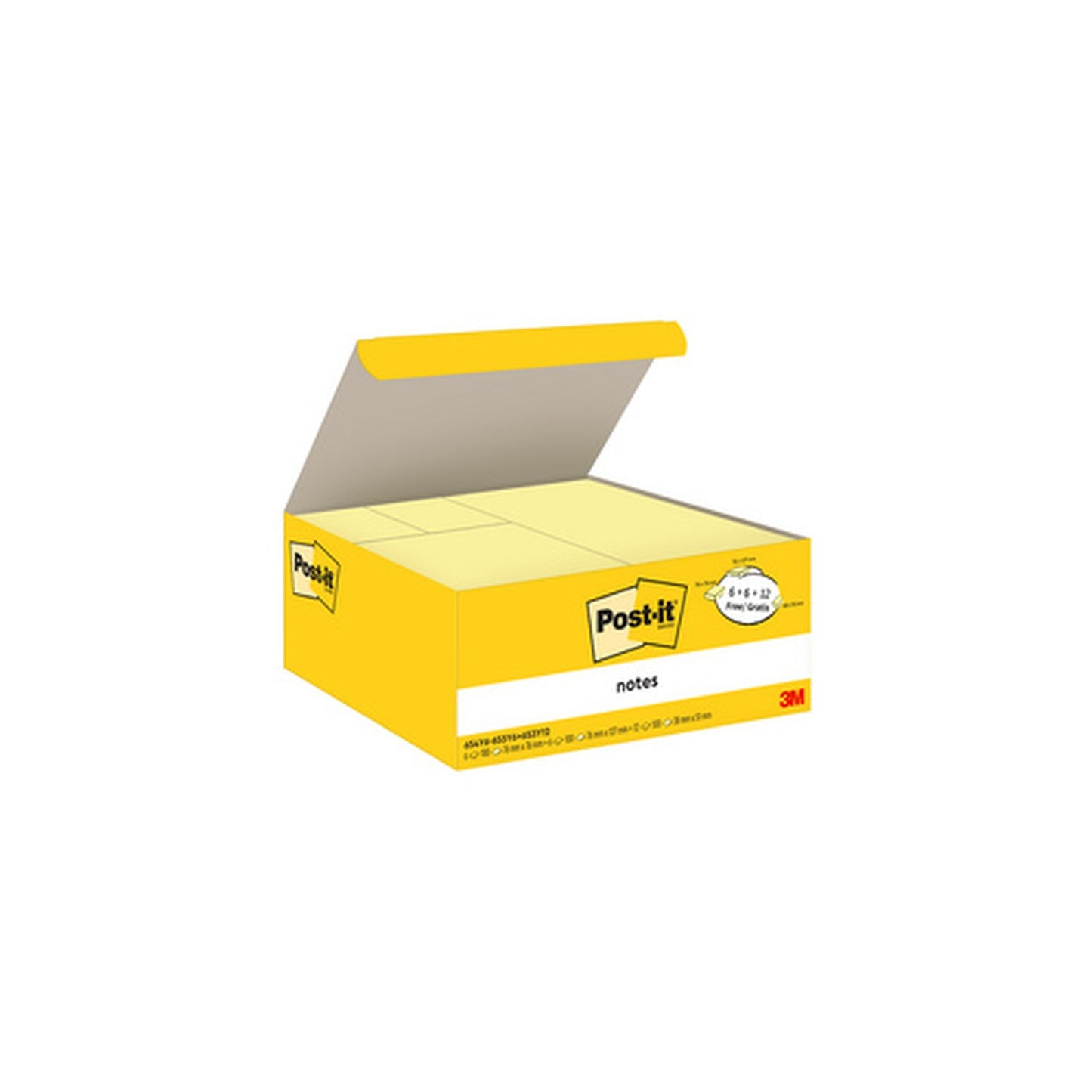 Post-it Bloc-note adhésif, tailles assorties, promo, jaune