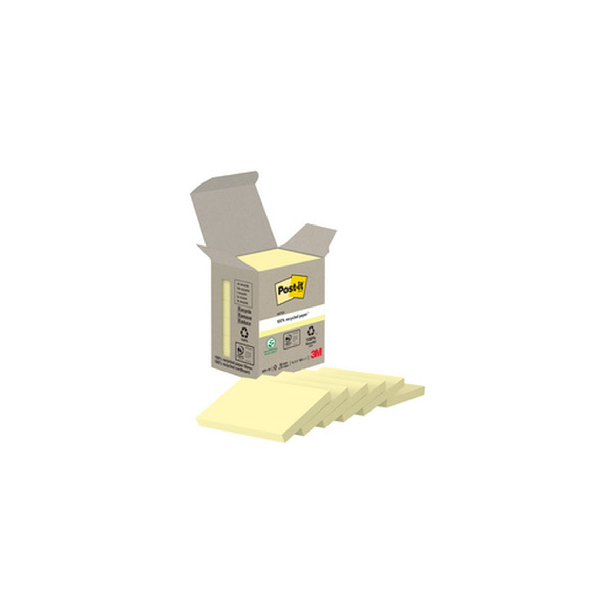 Post-it Bloc-note adhésif Recycling notes, 51 x 38 mm, jaune