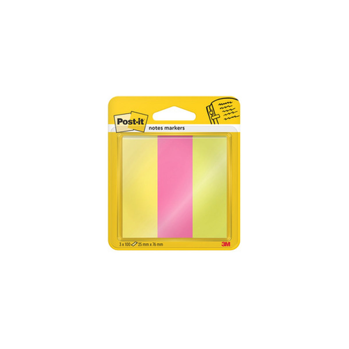 Post-it Marque-page Page Marker, papier, large, fluo