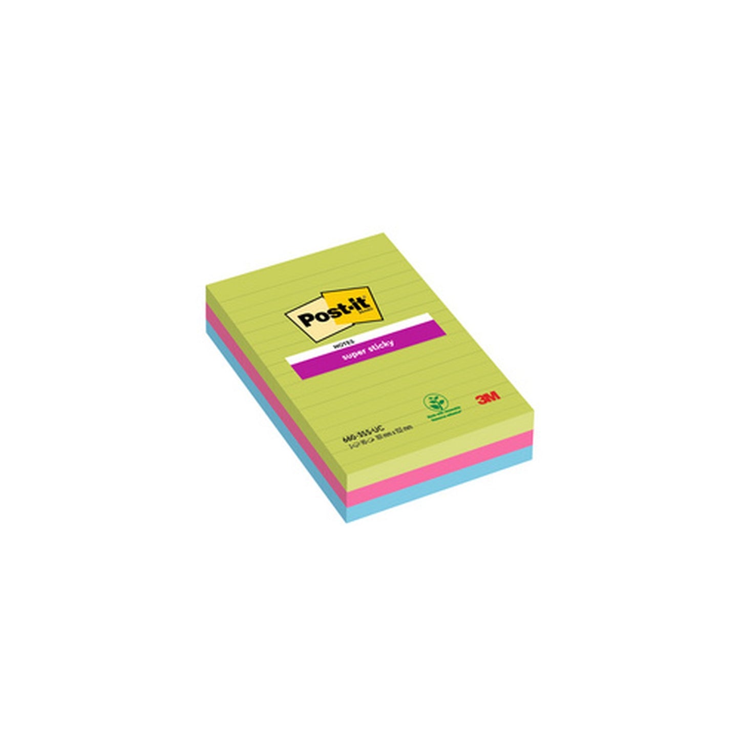 Post-it Bloc-notes super sticky notes, 101 x 152 mm, ligné