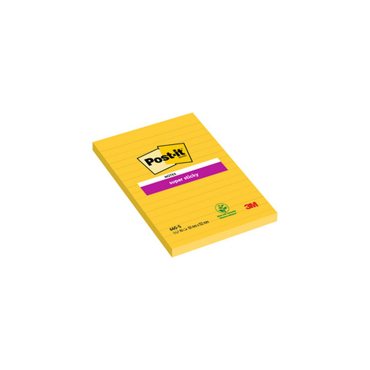Post-it Bloc-note super sticky notes, 101 x 152 mm, jaune