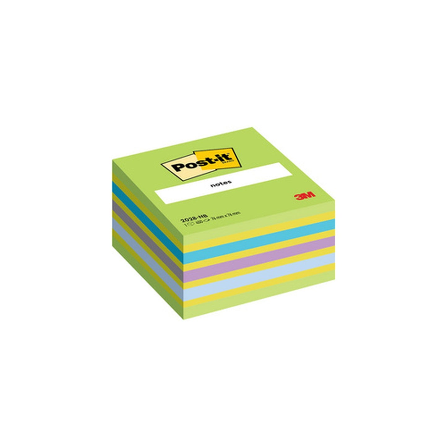 Post-it Bloc-note cube notes, 76 x 76 mm, bleu/vert