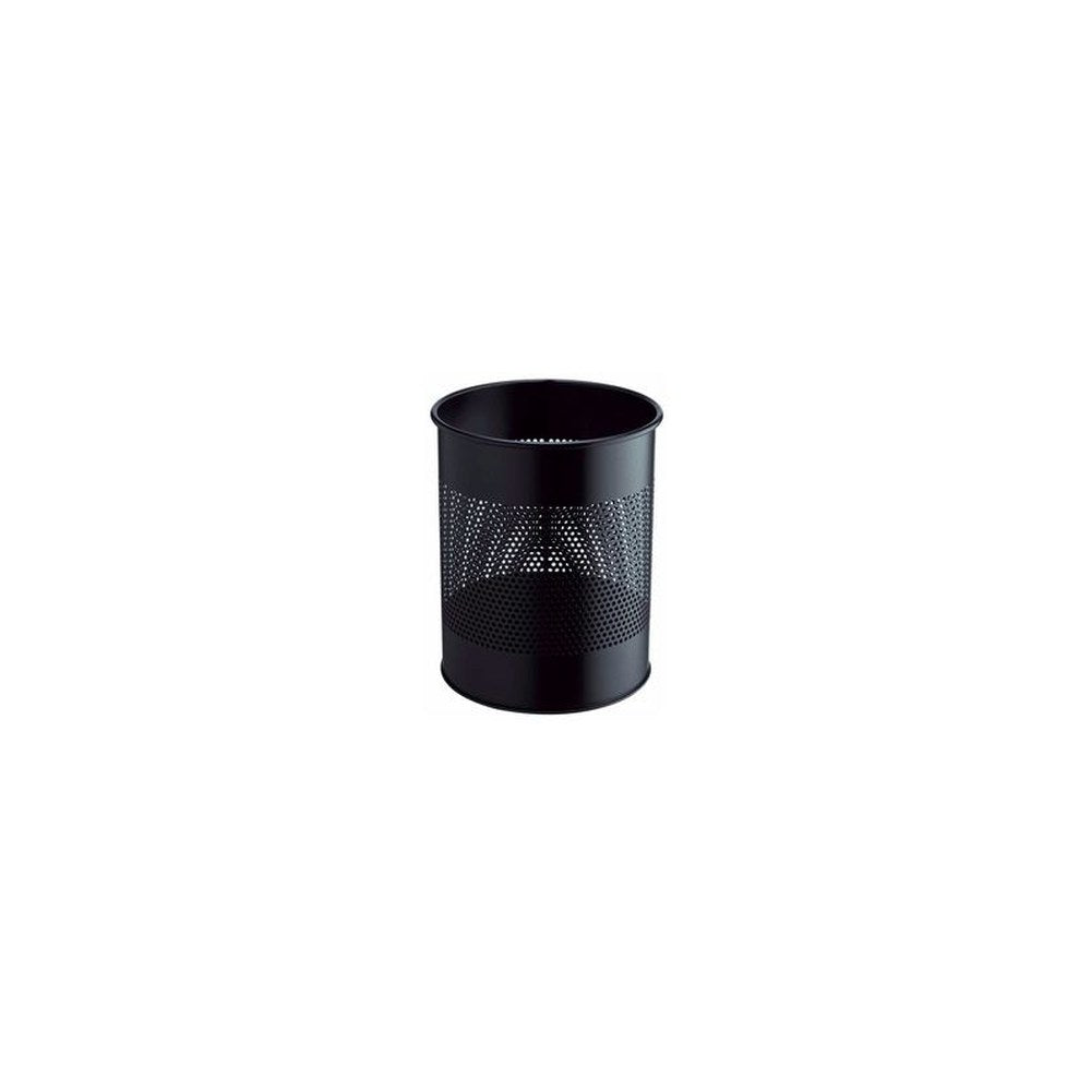 DURABLE Corbeille METAL, ronde,15 litres, noir