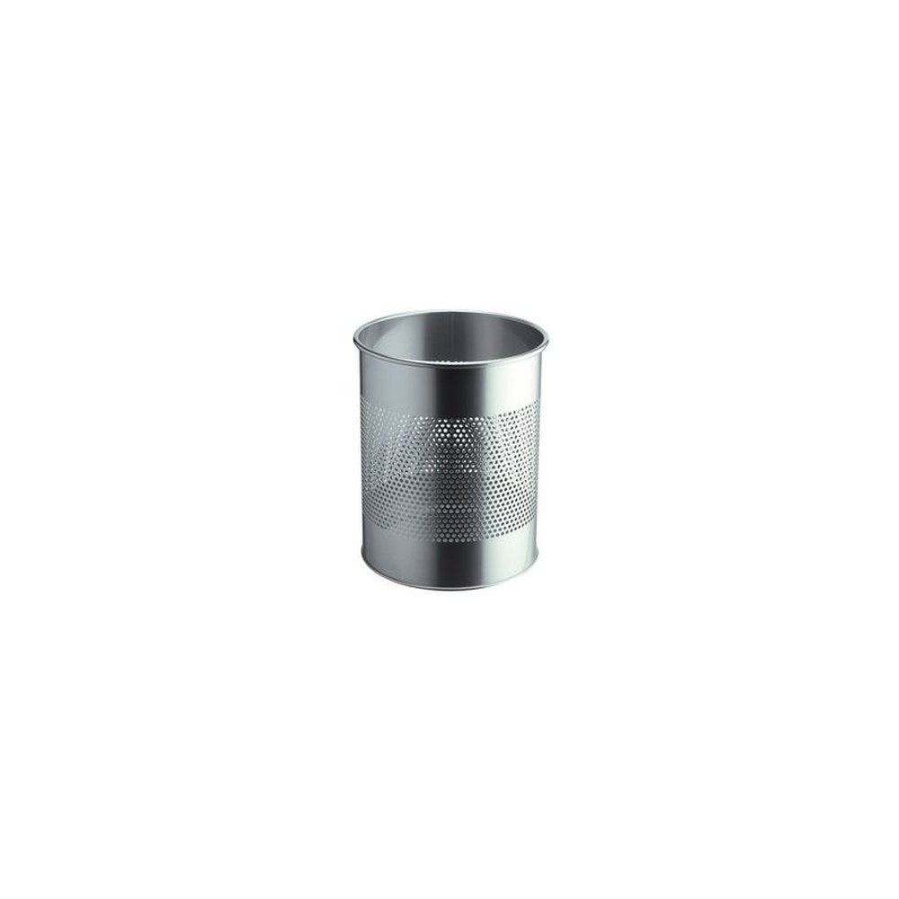 DURABLE Corbeille METAL, ronde, 15 litres, argent métallisé