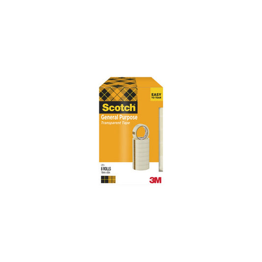 3M Scotch Ruban adhésif 508, 19 mm x 66 m, transparent