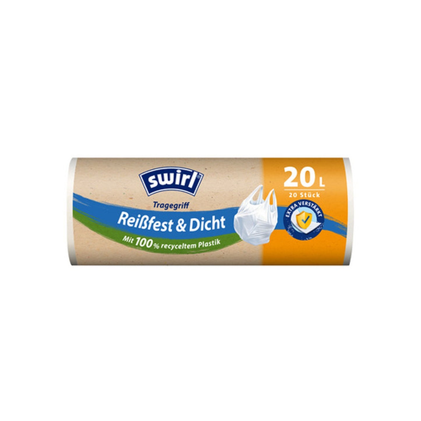 swirl Sac poubelle, avec poignées, 20 litres, blanc