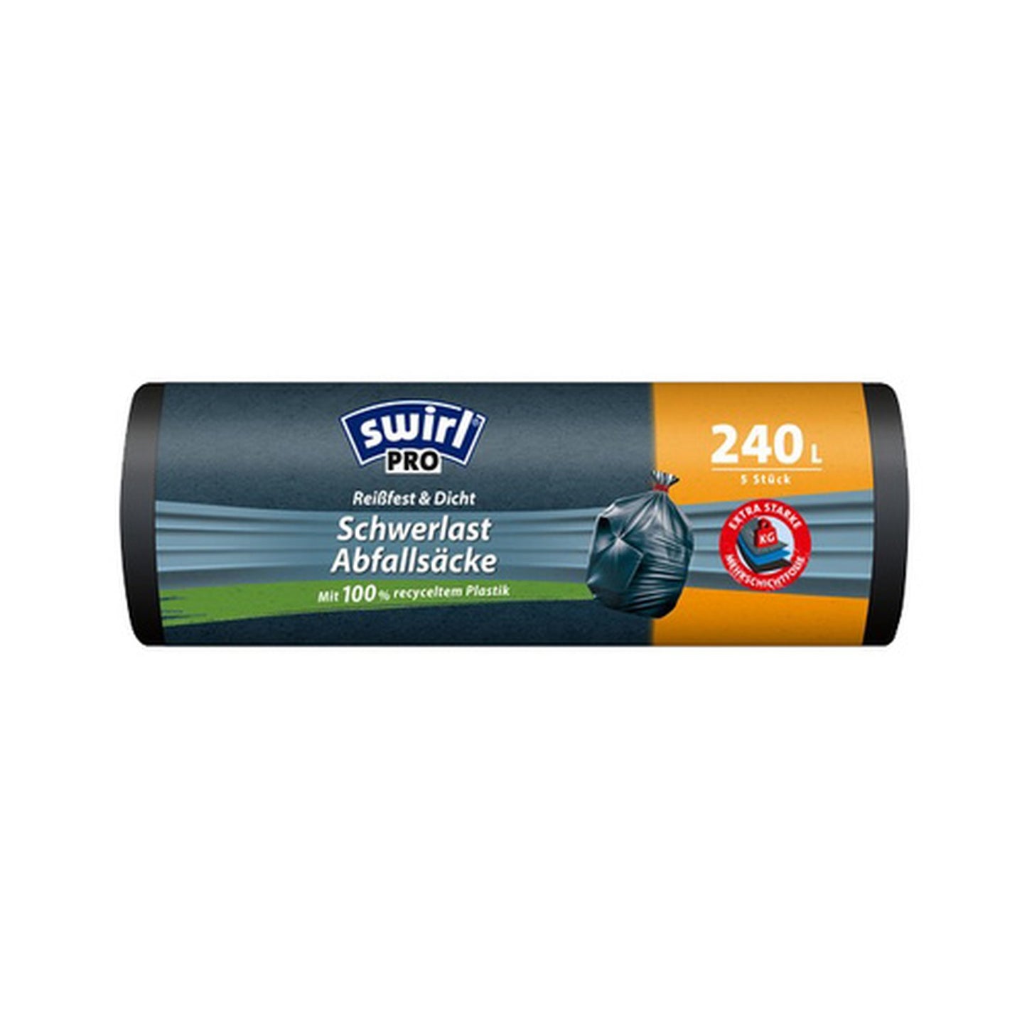 swirl Profi Sac poubelle renforcé, 240 litres, bleu foncé