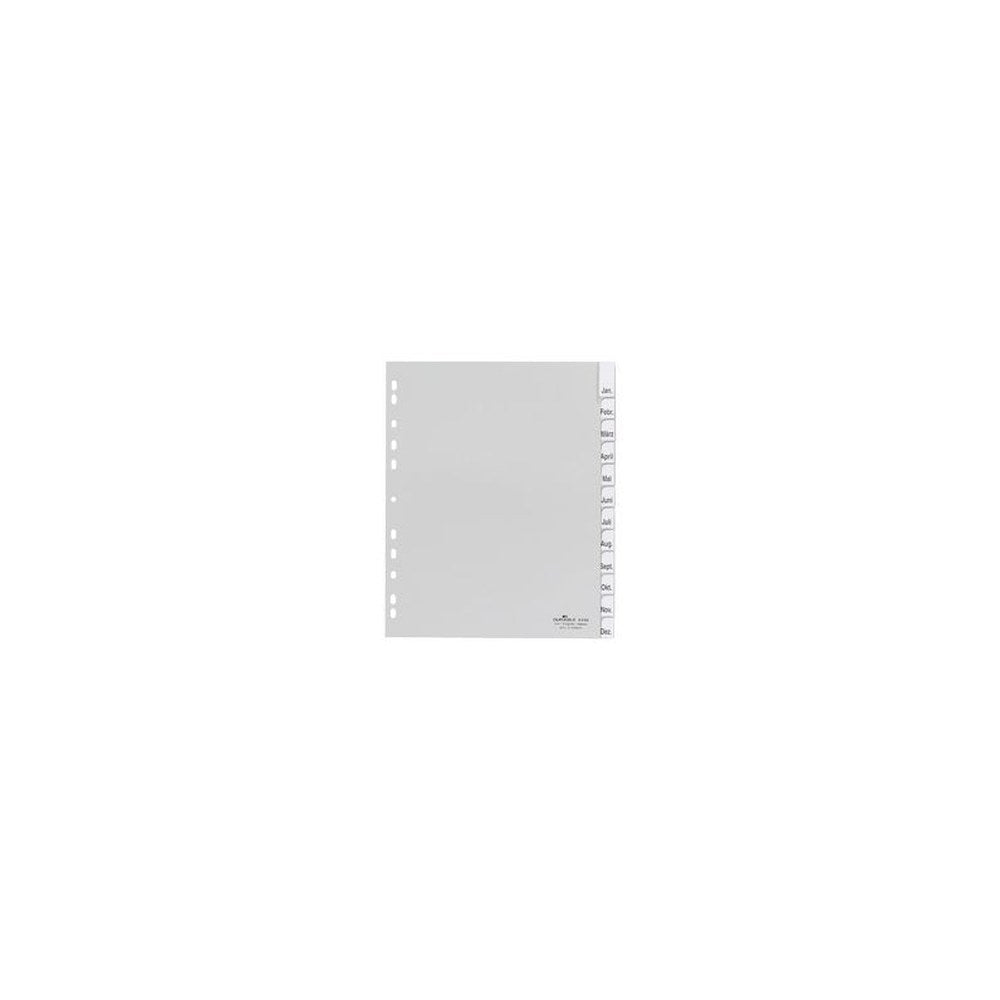 DURABLE Intercalaires mensuels plastique, A4, 12 pièces,gris x20