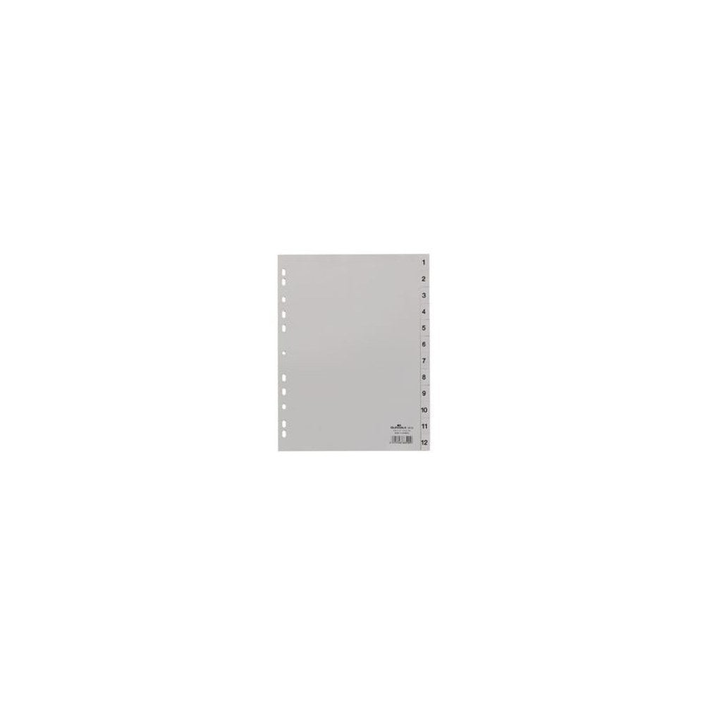 DURABLE Intercalaires en plastique, chiffres, A4, 12 touches