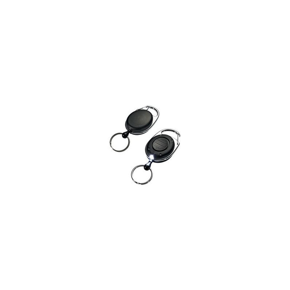 DURABLE porte-badges avec enrouleur et LED, ovale, noir