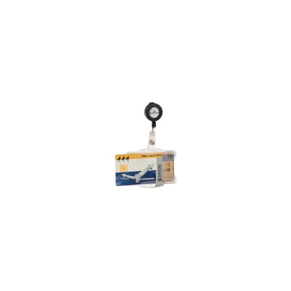 DURABLE Porte-carte double étui avec enrouleur, transparent
