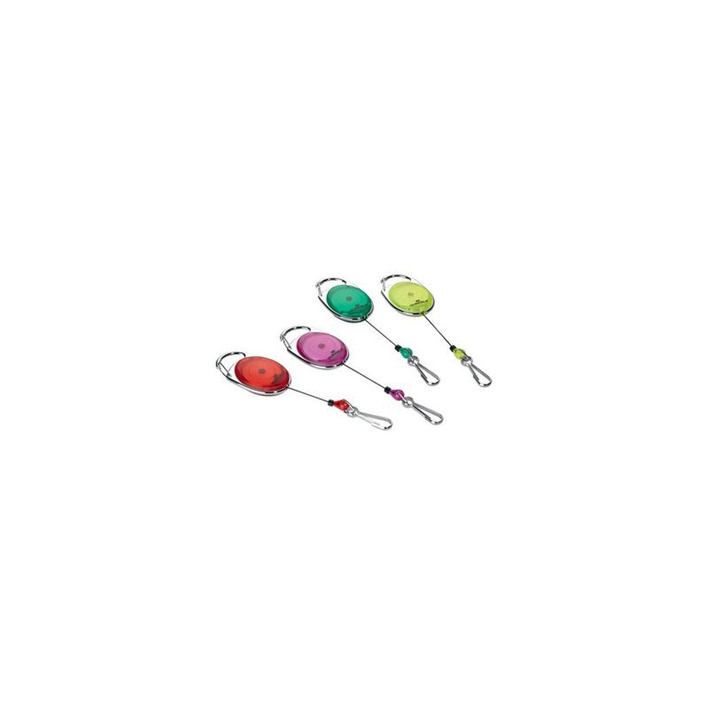 DURABLE Porte-badge avec enrouleur, oval, vert/transparent