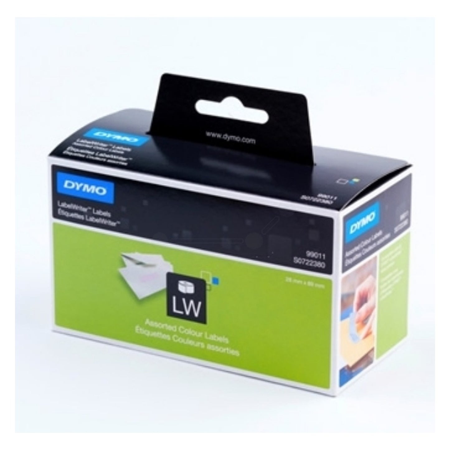 Rouleau d'étiquettes d'origine Dymo 99011 / S0722380 - multipack 4 couleurs : jaune, vert, bleu, rose