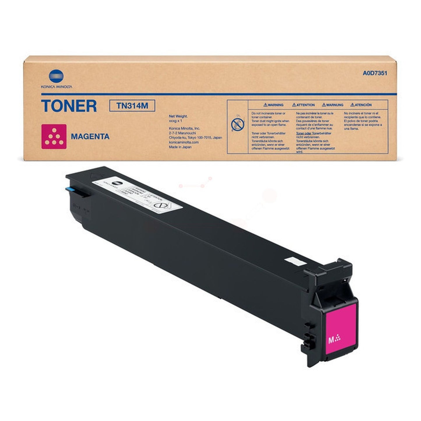 Toner d'origine Konica Minolta A0D7351 / TN-314 M - magenta