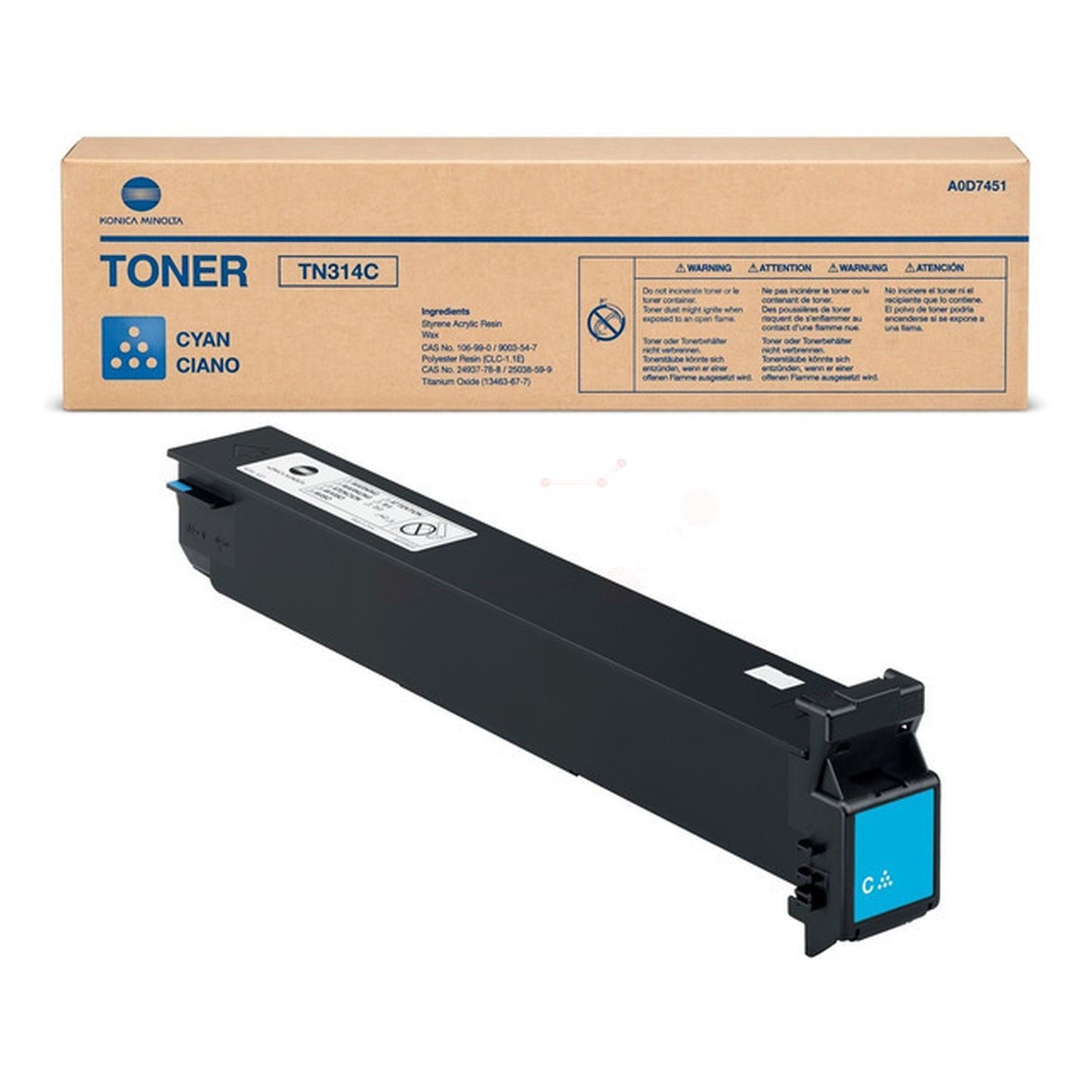 Toner d'origine Konica Minolta A0D7451 / TN-314 C - cyan