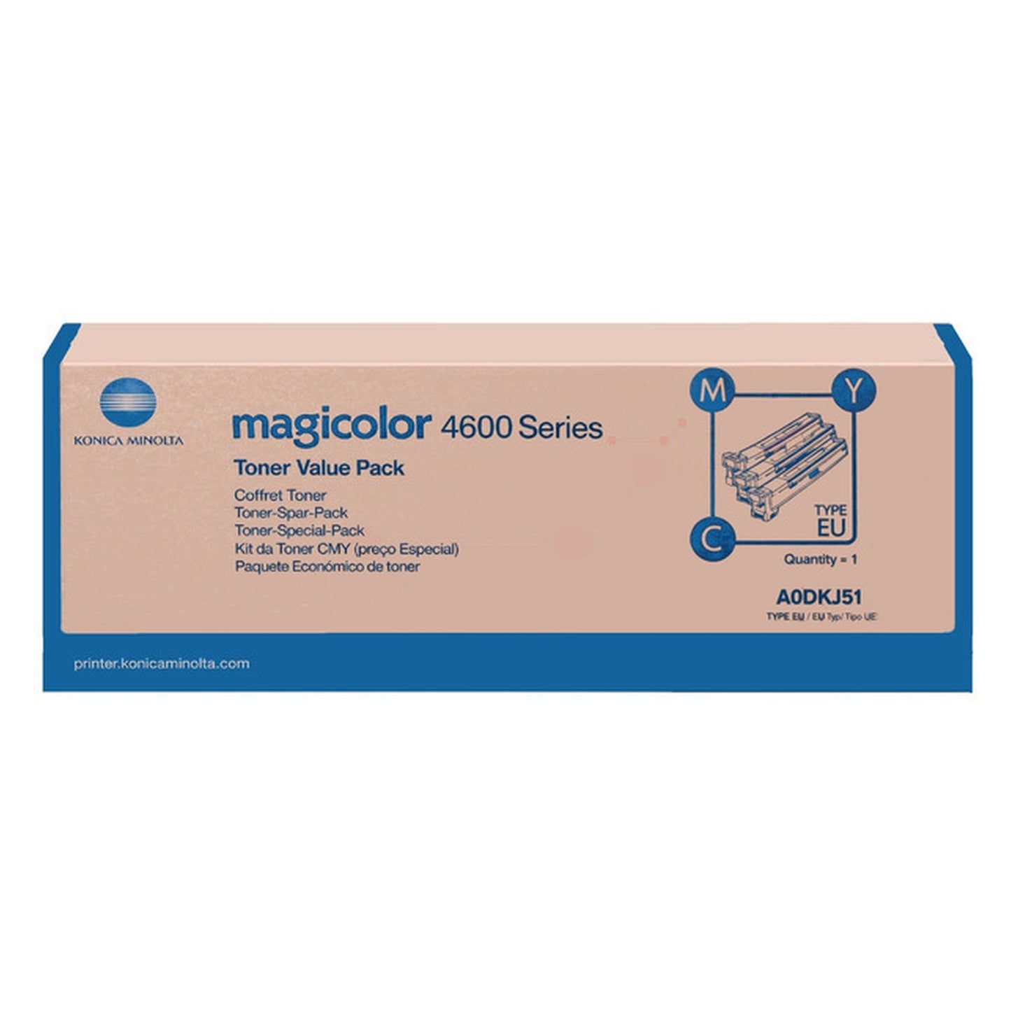 Toners d'origines Konica Minolta A0DKJ51 - cyan, magenta, jaune