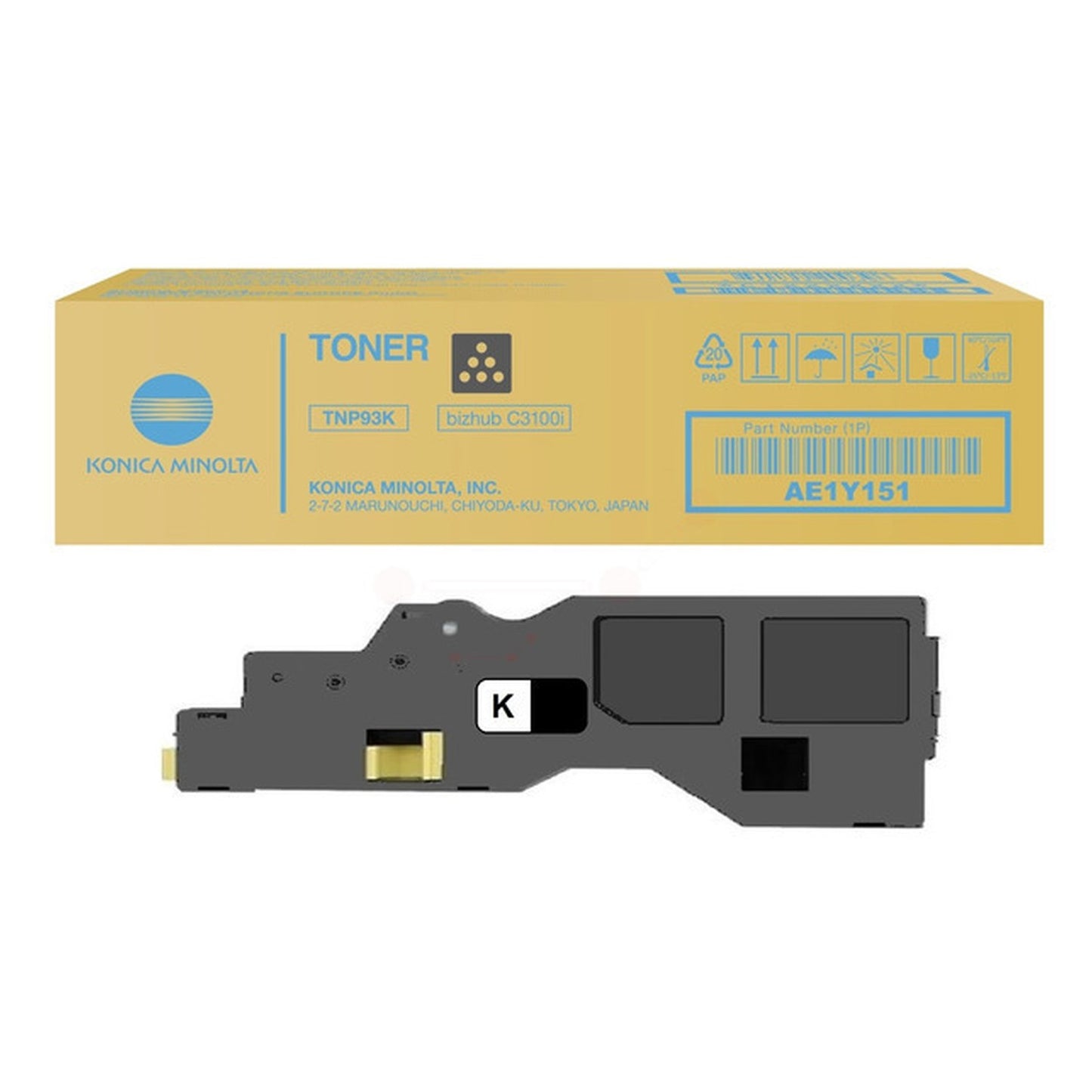 Toner d'origine Konica Minolta AE1Y151 / TNP-93 K - noir