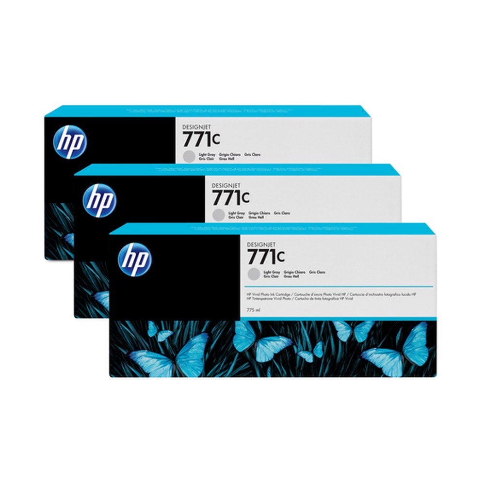 Cartouche d'origine HP B6Y38A / 771C - gris photo - pack de 3