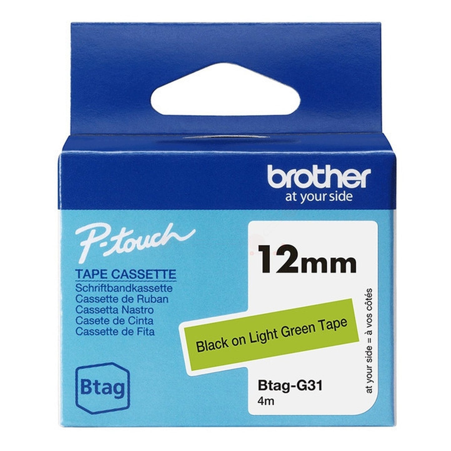 Rouleau d'étiquettes d'origine Brother BTAGG31 - noir, vert clair