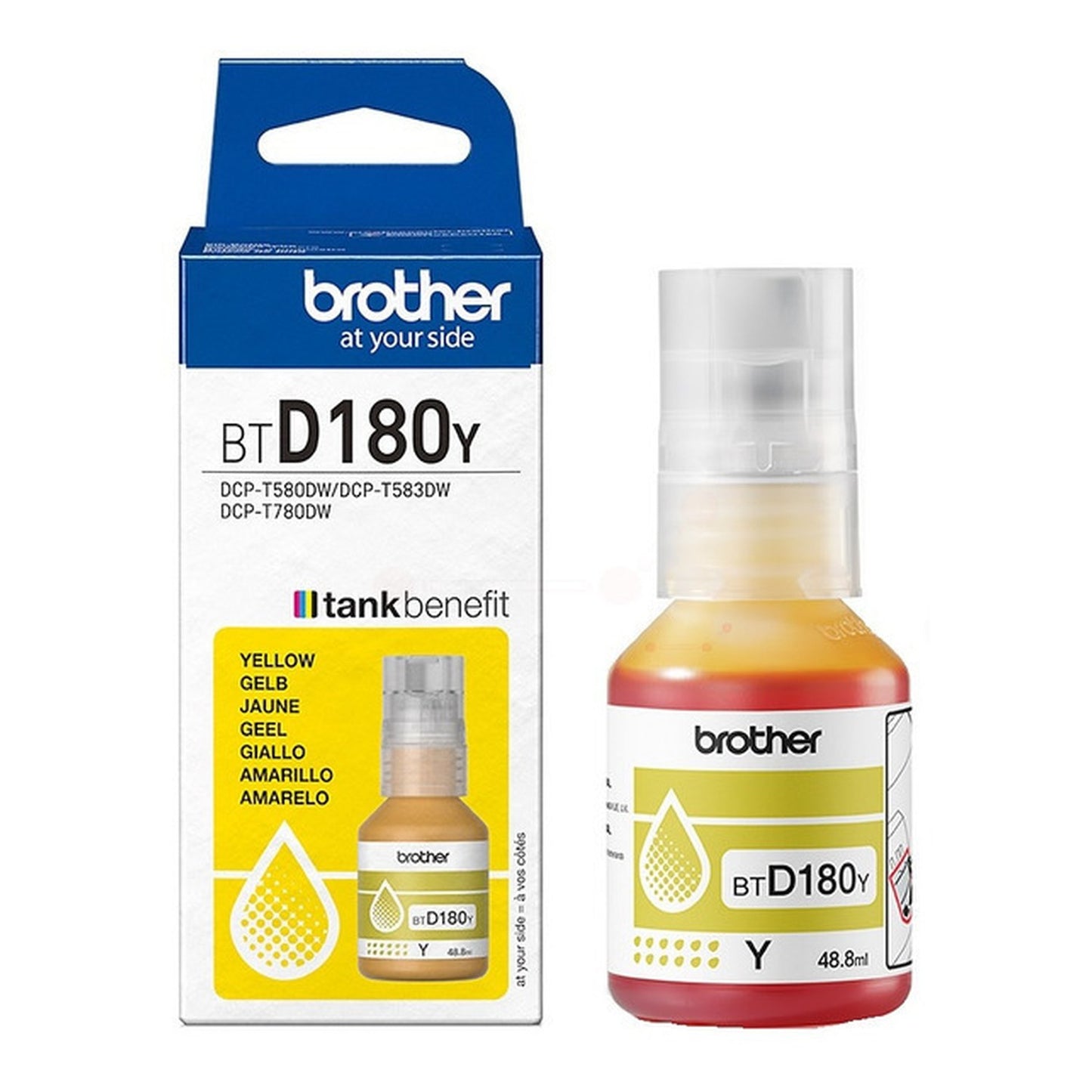 Bouteille d'encre d'origine Brother BTD180Y - jaune