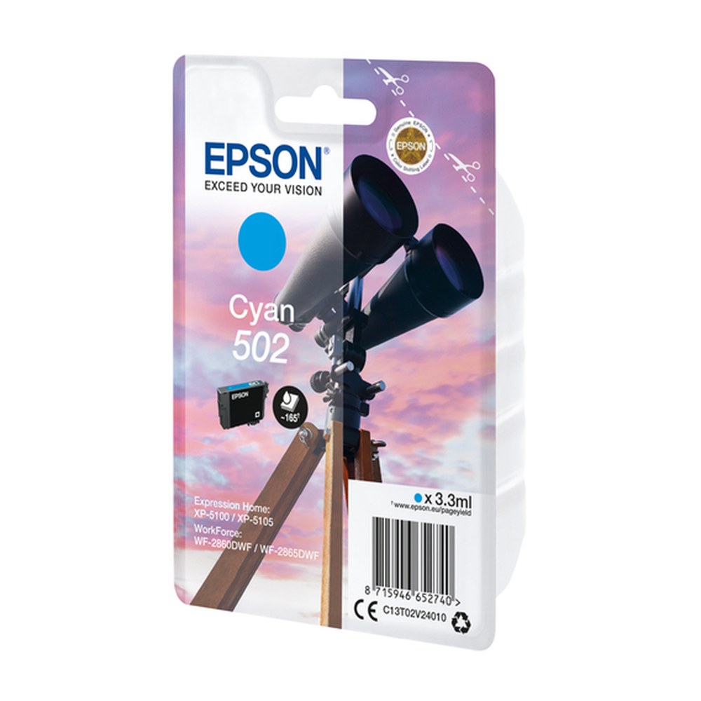 Cartouche d'origine Epson C13T02V24010 / 502 - cyan
